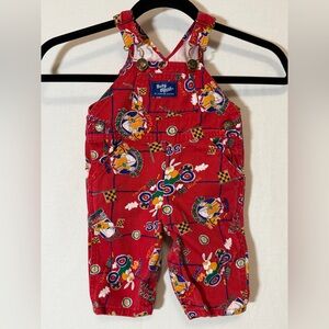 Vintage Rare OshKosh B'gosh Rally Racer Red infant Overalls